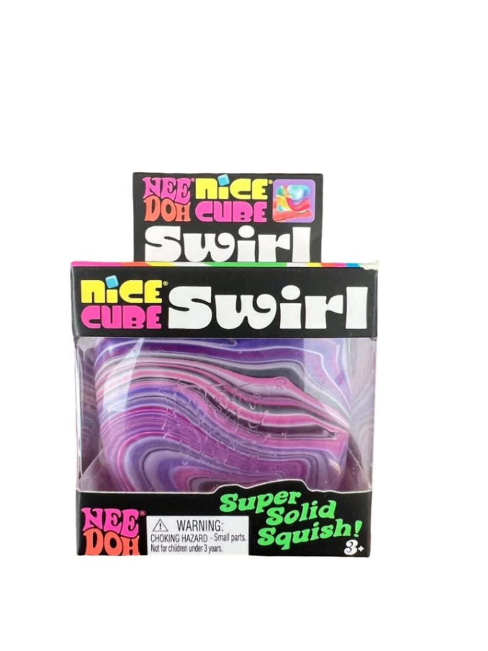 NeeDoh Nice Cube Swirl | Super Solid Squish Sensory Fidget Toy -  PURPLE - NIB!
